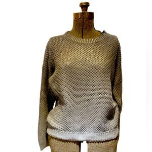 Vince Camuto Cotton Silver Knitted Sweater